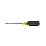 Klein  Cushion-Grip  601-4 Screwdriver, 3/16 in Cabinet Point, Steel Shank, 7-3/4 in OAL, Rubber Handle, Polished Chrome, ANSI/ASME Specified