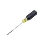 Klein  Cushion-Grip  601-4 Screwdriver, 3/16 in Cabinet Point, Steel Shank, 7-3/4 in OAL, Rubber Handle, Polished Chrome, ANSI/ASME Specified