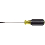 Klein  Cushion-Grip  601-4 Screwdriver, 3/16 in Cabinet Point, Steel Shank, 7-3/4 in OAL, Rubber Handle, Polished Chrome, ANSI/ASME Specified