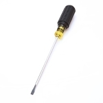 Klein  Cushion-Grip  601-6 Screwdriver, 3/16 in Cabinet Point, Steel Shank, 9-3/4 in OAL, Acetate Handle, Polished Chrome, ANSI/ASME Specified