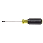 Klein  Cushion-Grip  603-4 Screwdriver, #2 Phillips  Point, Steel Shank, 8-1/4 in OAL, Acetate Handle, Polished Chrome, ANSI/ASME Specified
