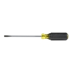 Klein  Cushion-Grip  605-6 Heavy Duty Screwdriver, 1/4 in Cabinet Point, Steel Shank, 10-11/32 in OAL, Rubber Handle, Polished Chrome, ANSI/ASME Specified