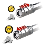 Klein  Slide Drive  32596 8-in-1 Standard Screwdriver/Nutdriver, 1/4 and 5/16 in Magnetic/1/4 and 1/8 in Slotted Range, Cushion Grip Handle