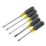 Klein  Cushion-Grip  85075 Screwdriver Set, 5 Pieces, ASME Specified, Steel, Polished Chrome