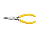 Klein  D203-6 Side Cutting Standard Long Nose Plier, Knurled Tool Steel Jaw, 1-7/8 in L x 0.688 in W Jaw, 6-5/8 in OAL