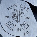 Klein  D213-9NE High Leverage New England Nose Side Cutting Plier, 1.594 in L x 1.25 in W X 0.625 in THK Steel Jaw, Crosshatch Knurled Jaw Surface, 9.33 in OAL