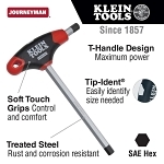 Klein  Journeyman  JTH9E10 Hex Key, 5/32 in Hex, Soft Grip/T-Handle Handle, Steel