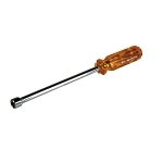 Klein  S106M Magnetic Nutdriver, 5/16 in, Solid Shank, Amber, ANSI/ASME Specified, Nickel Polished Chrome