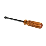 Klein  S106M Magnetic Nutdriver, 5/16 in, Solid Shank, Amber, ANSI/ASME Specified, Nickel Polished Chrome