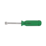Klein  S11 Nutdriver, 11/32 in, Hollow Shank, Green Cushion Grip/Smooth Handle, ANSI/ASME Specified, Polished Chrome