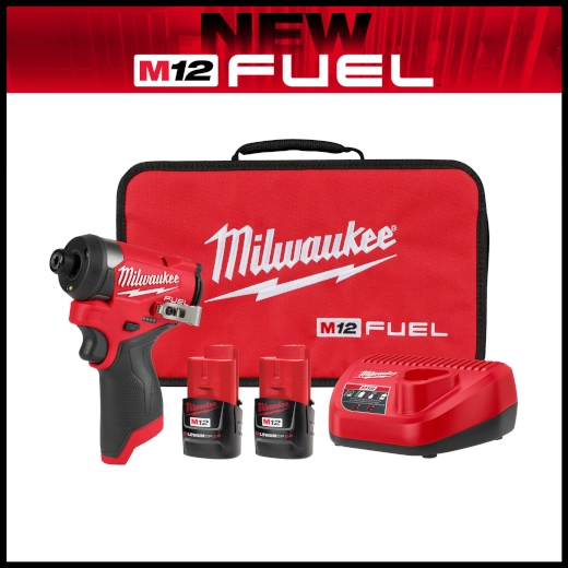 Milwaukee M12 FUEL 1/4" Hex Impact Driver Kit