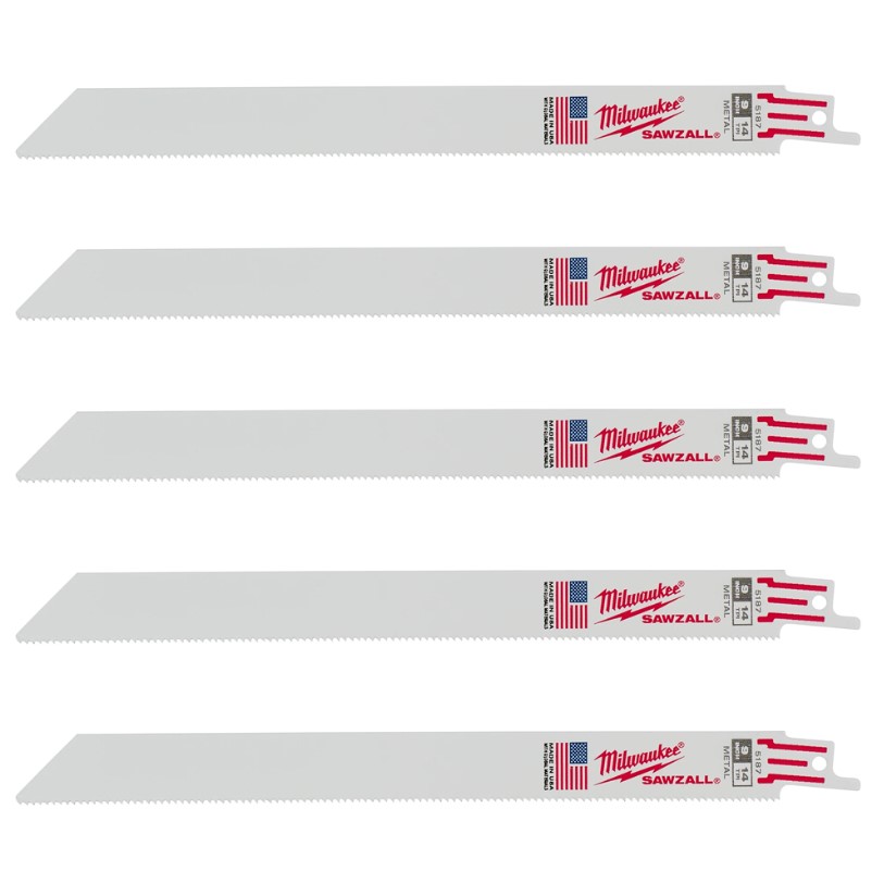 Milwaukee SAWZALL 48-00-5187 BLADE RECIP 14 TPI, 9" Length, Pack of 5