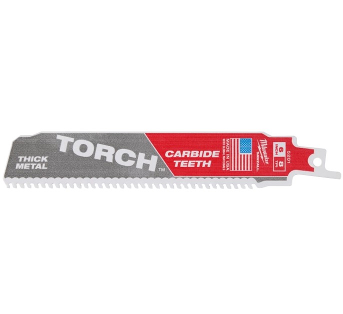 Milwaukee SAWZALL 48-00-5201 6" Length, 8 TPI THE TORCH WITH CARBIDE TEETH, pack of 1
