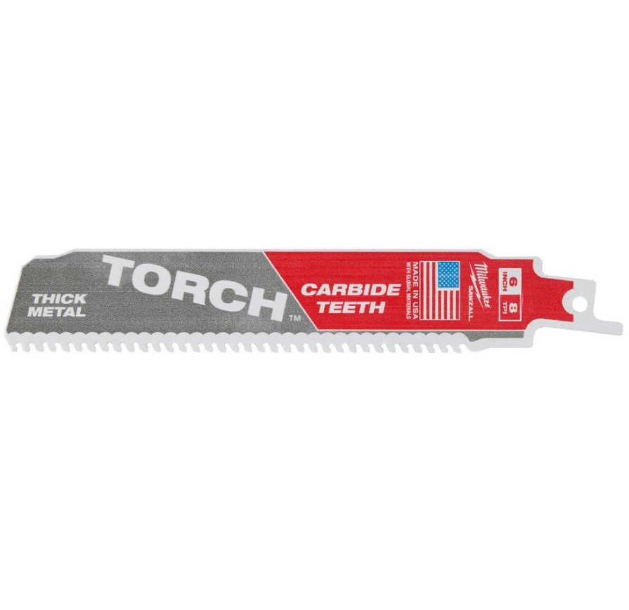 Milwaukee SAWZALL 48-00-5301 6" Length, 8 TPI THE TORCH WITH CARBIDE TEETH, Pack of 3
