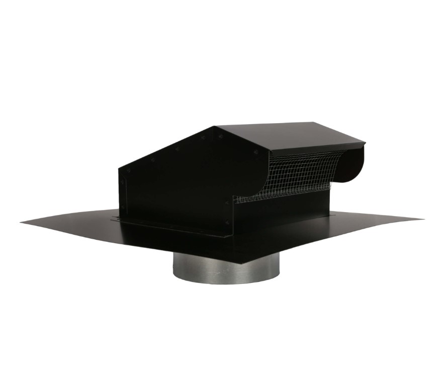 FAMCO - NC952-002 BK6XBK ROOF VENT 6^ BLACK W/ SCREEN & DAMPER & BOTTOM EXTENSION