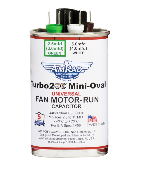 AmRad - TURBOMINIOVAL 2.5-15MFD UNIV CAP OVAL
